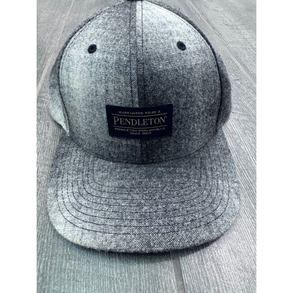 Pendleton Wool Blend Snapback Hat Grey Black Logo… - image 3